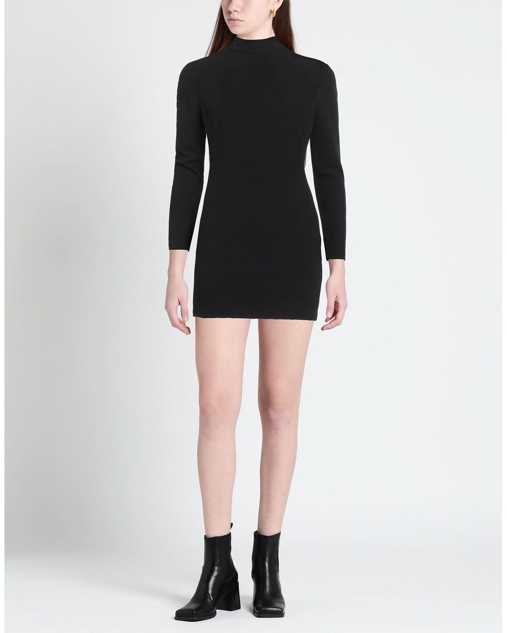 Please Black Mini Dress Polyester, Elastane