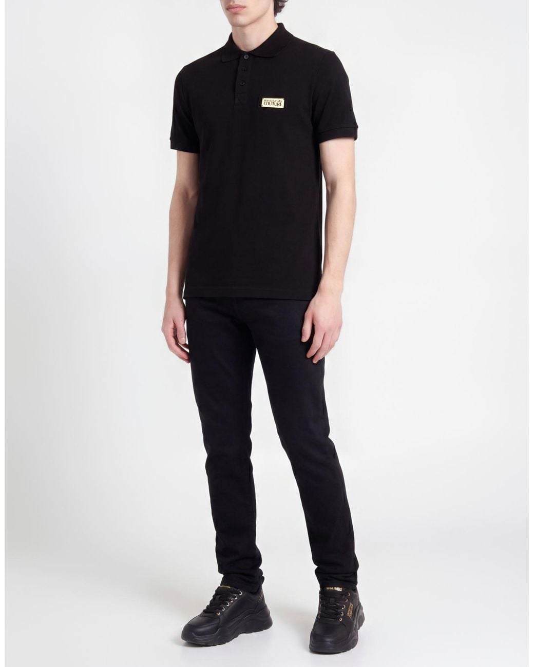 Versace Jeans Couture Black Polo Shirts for men