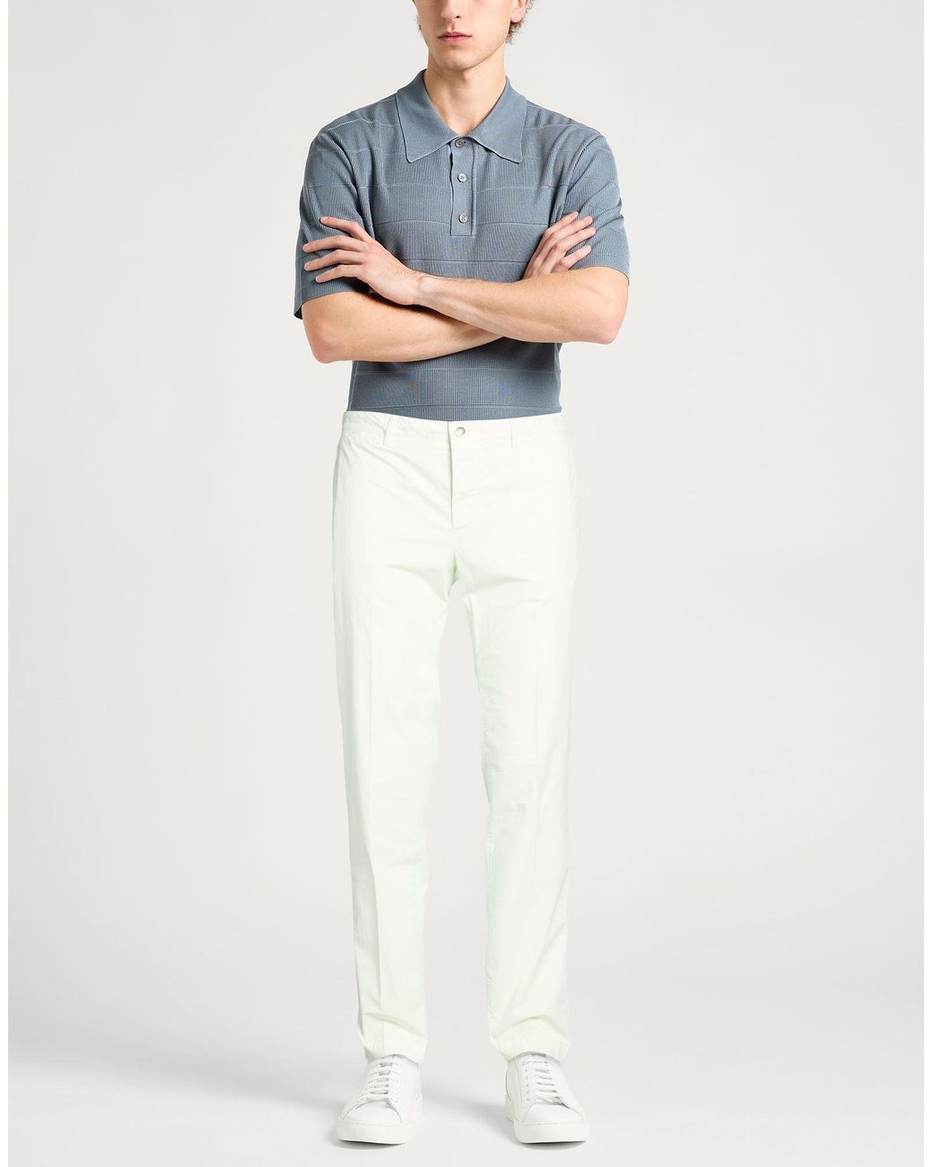 Peserico White Pants Cotton, Elastane for men