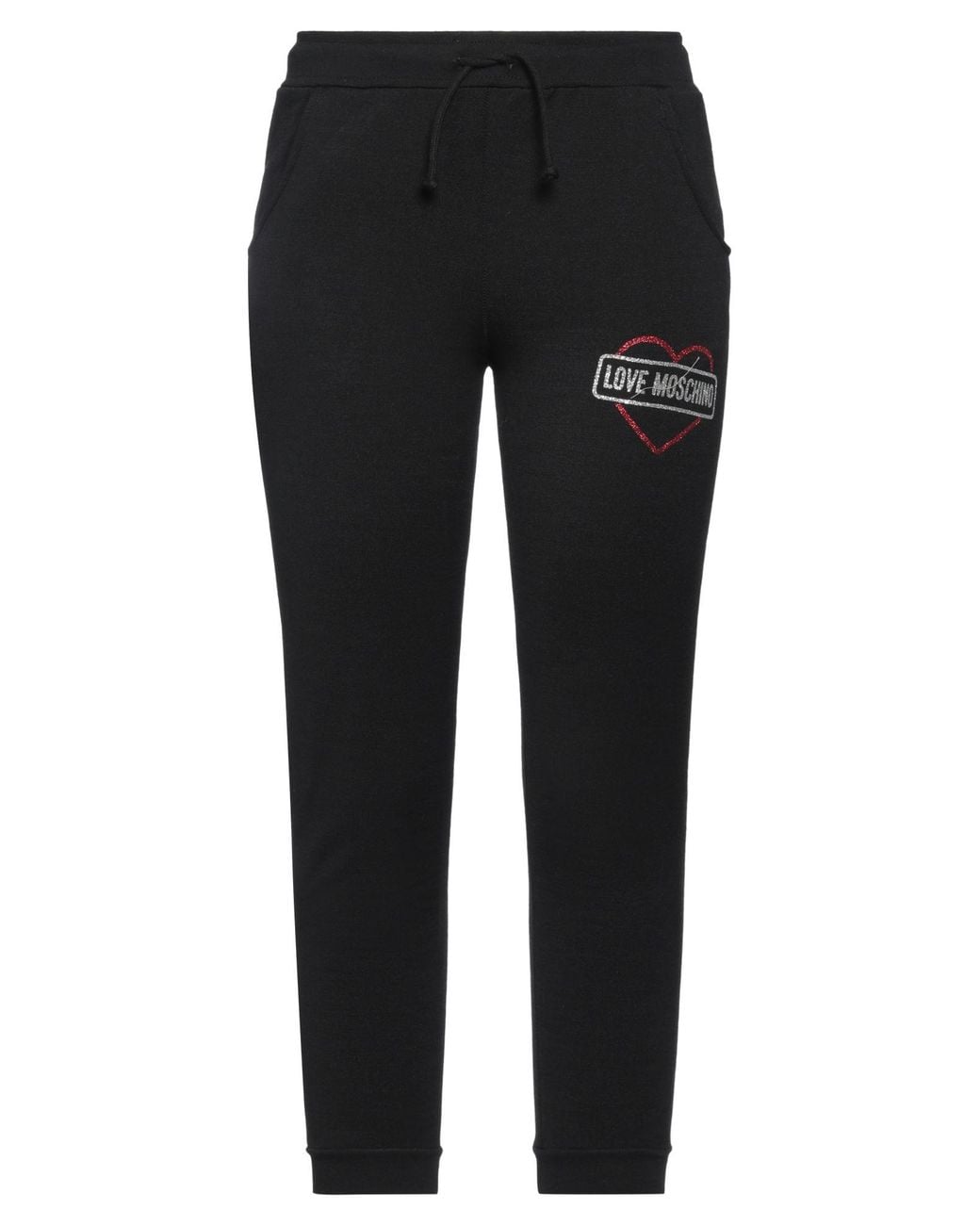 Love Moschino Black Pants Cotton, Elastane
