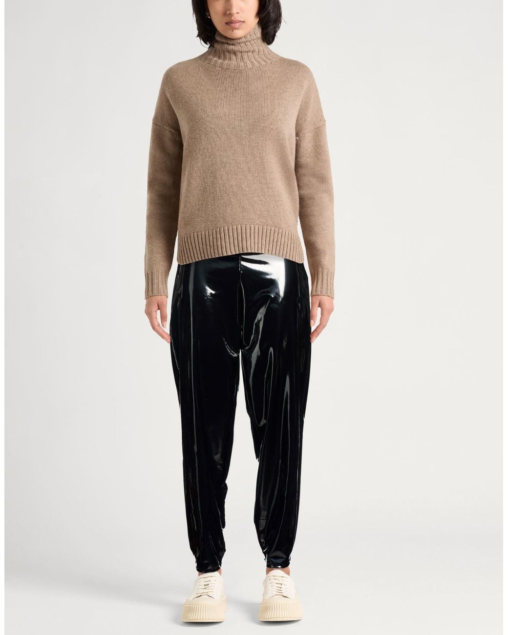 Emporio Armani Black Pants Polyester, Elastane