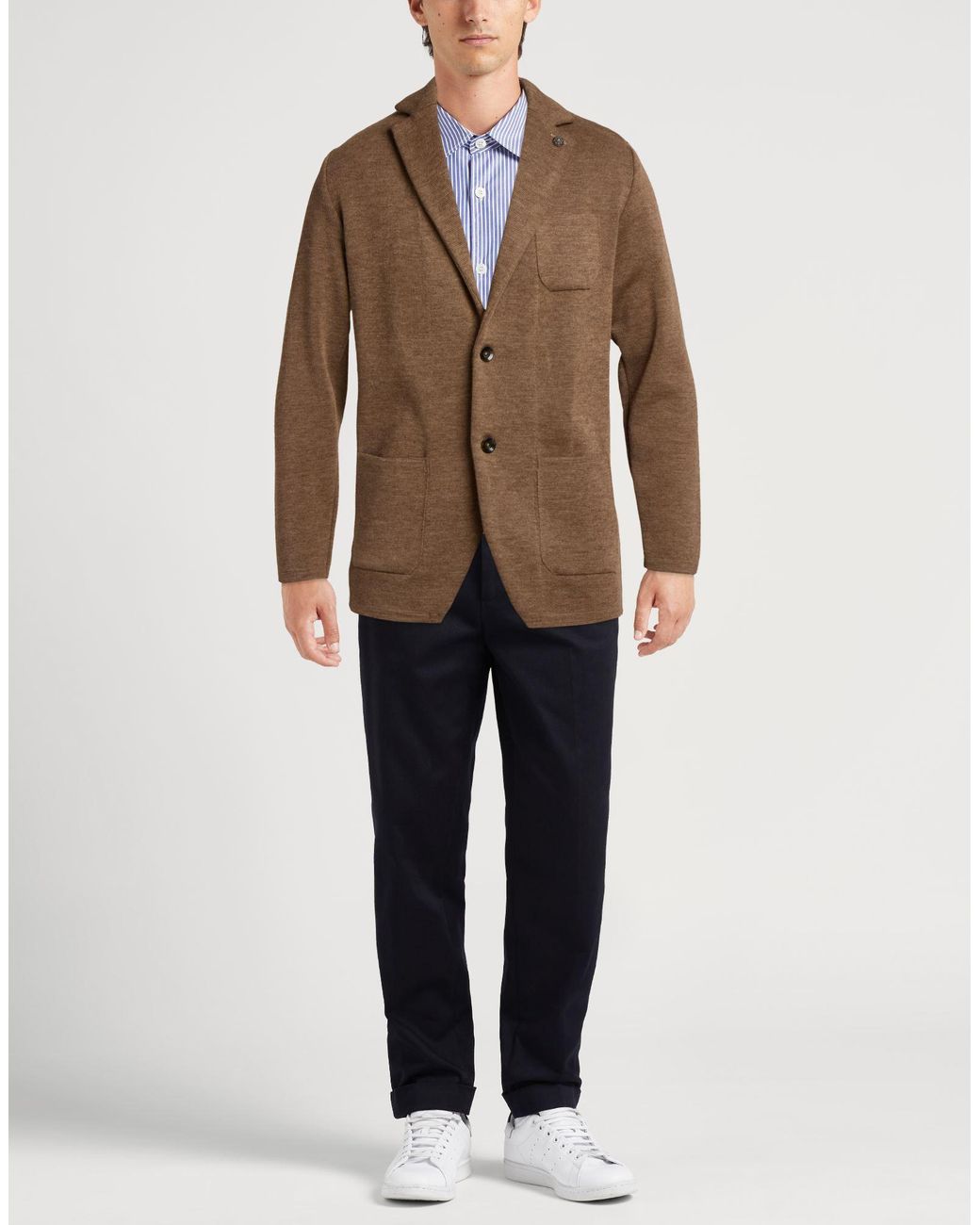 Officina 36 Brown Camel Blazer Acrylic, Wool for men
