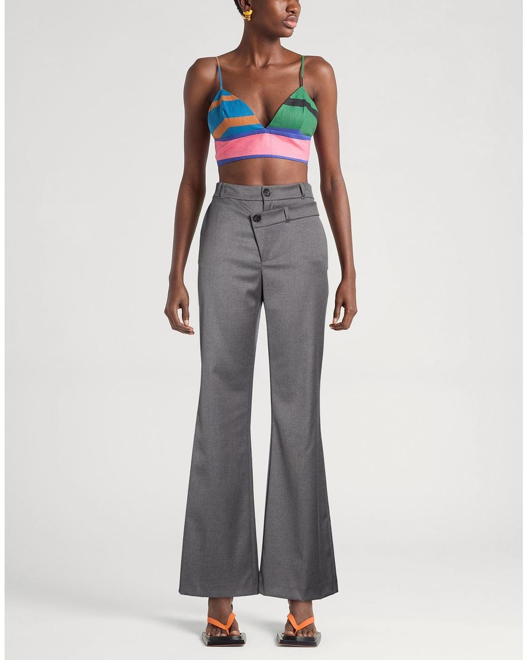 Aniye By Gray Pants Polyester, Viscose, Elastane