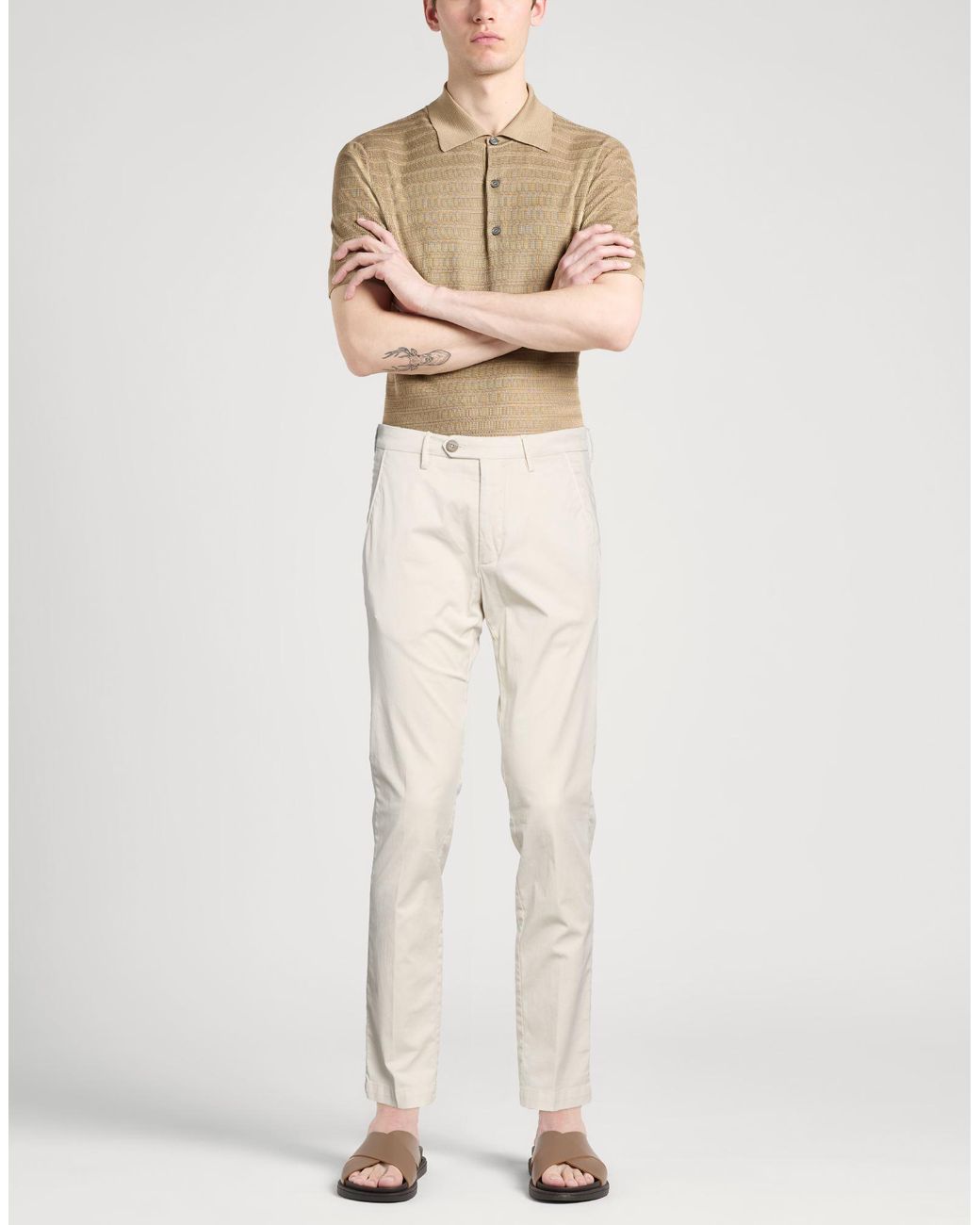 Michael Coal Natural Pants Cotton, Polyester, Elastane for men