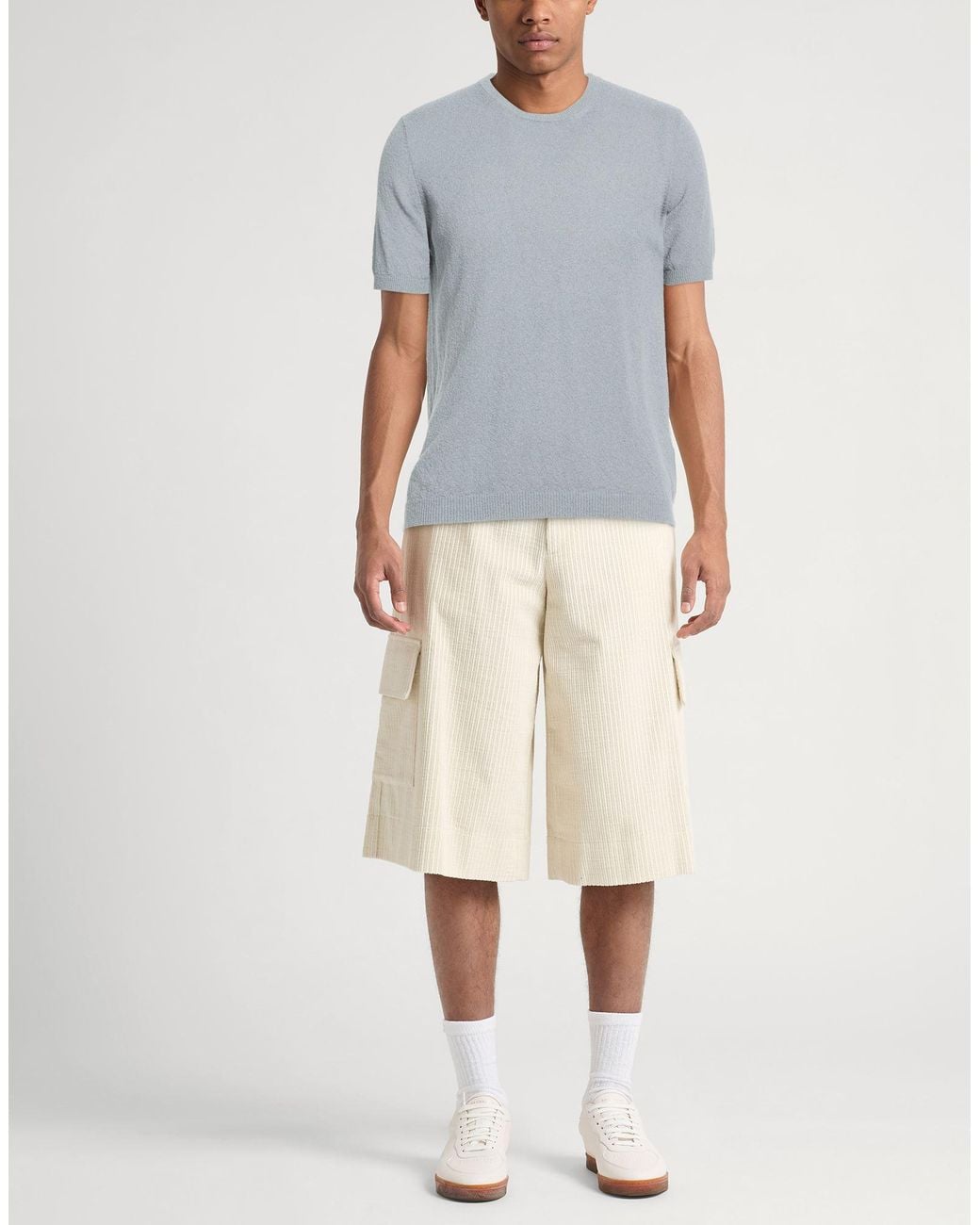 Roberto Collina Gray Sweater Cotton, Polyamide for men