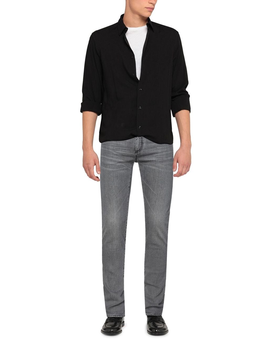 Emporio Armani Gray Jeans Cotton, Elastane for men