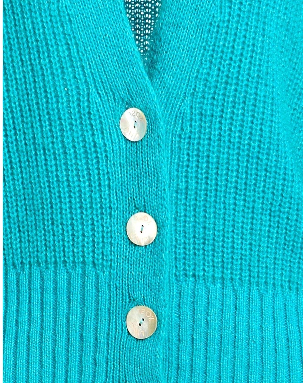 120% Lino Blue Cardigan
