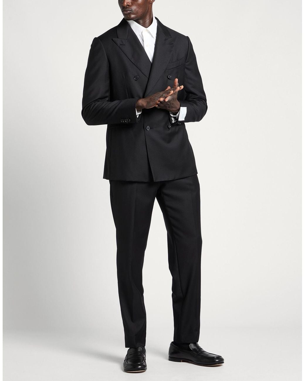Caruso Black Suit Wool for men