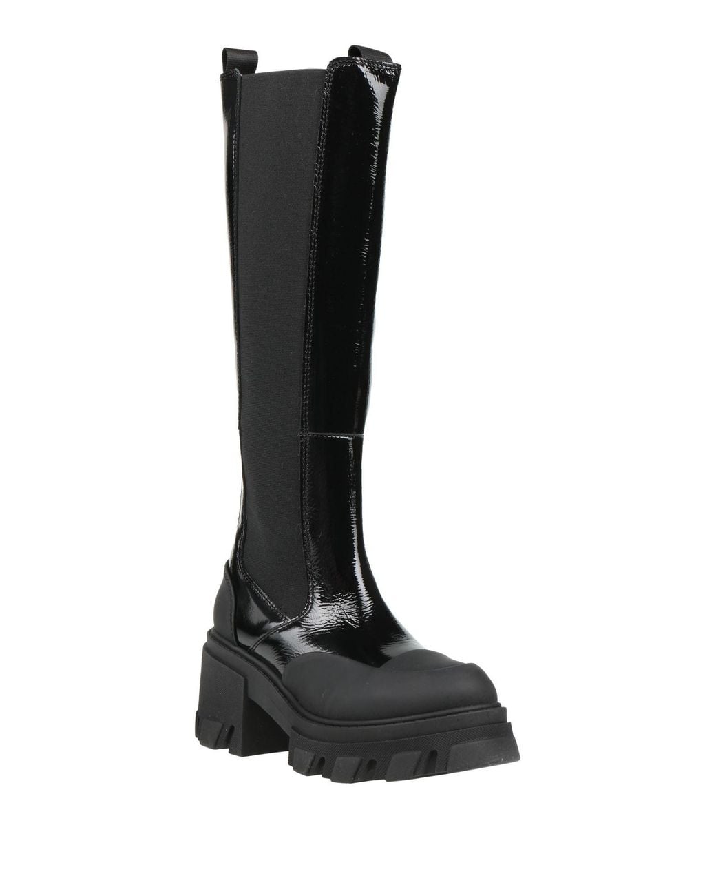 Ganni Black Boot Leather