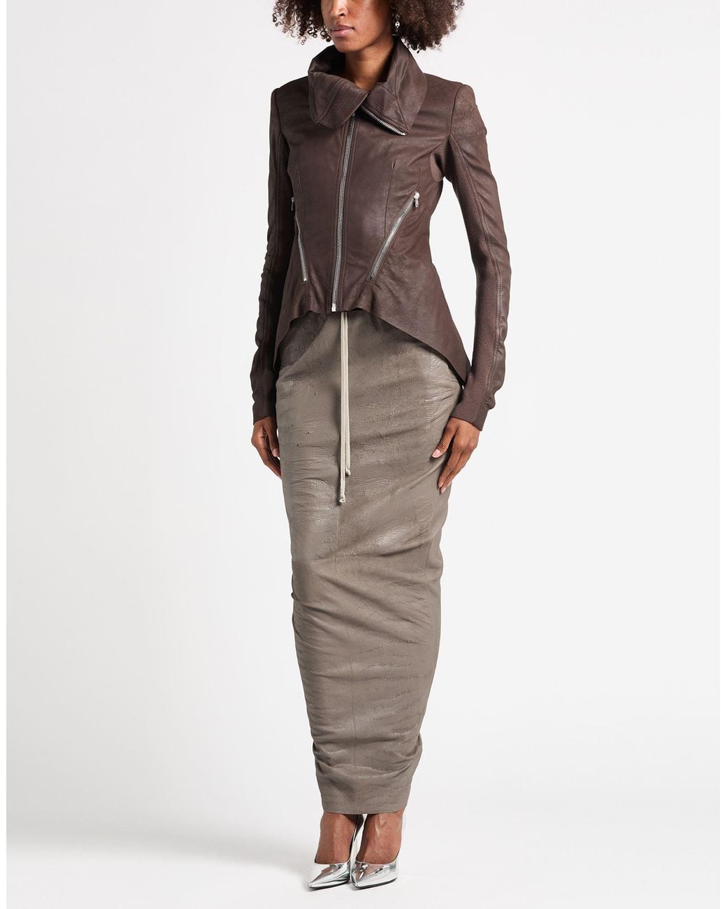 Rick Owens Brown Dark Jacket Lambskin