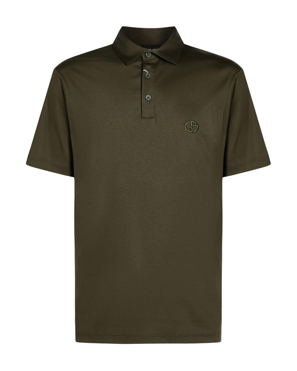 Giorgio Armani Green Military Polo Shirt Cotton for men