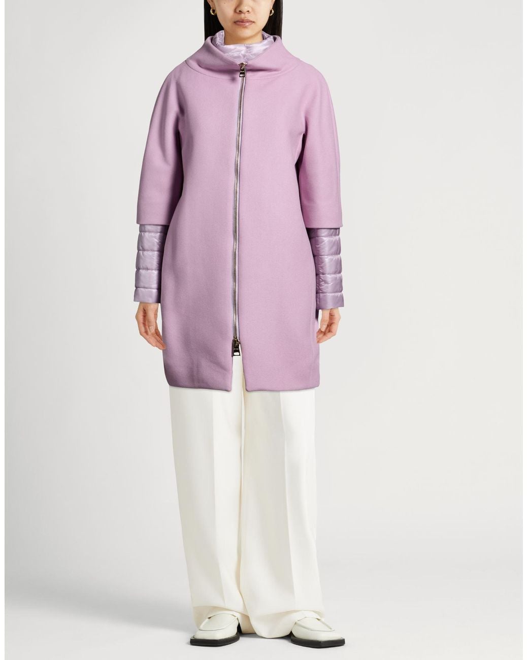 Herno Purple Coat Virgin Wool, Polyamide