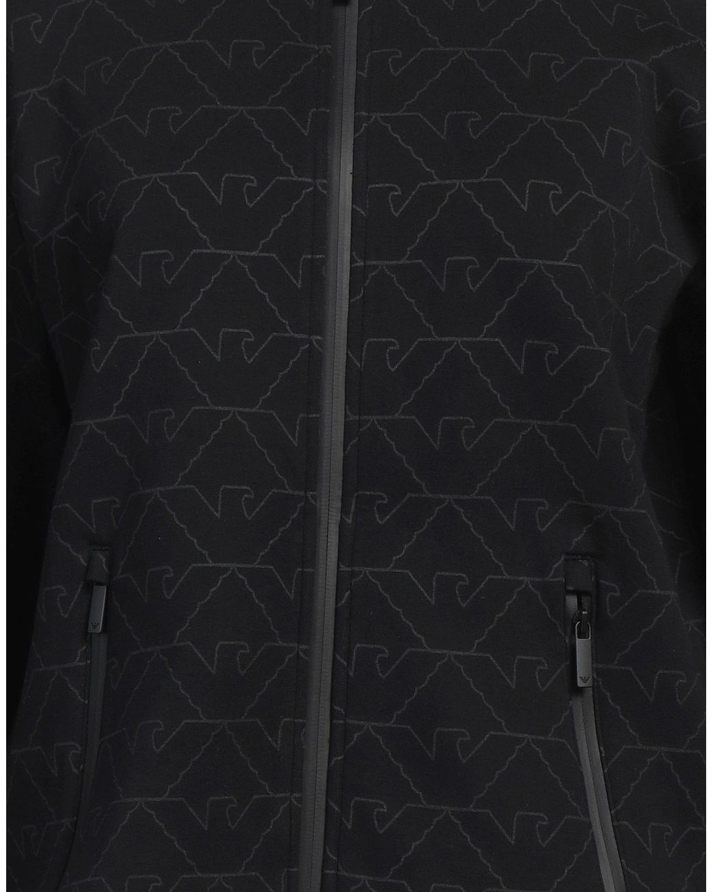 Emporio Armani Black Sweatshirt Cotton, Polyester, Elastane