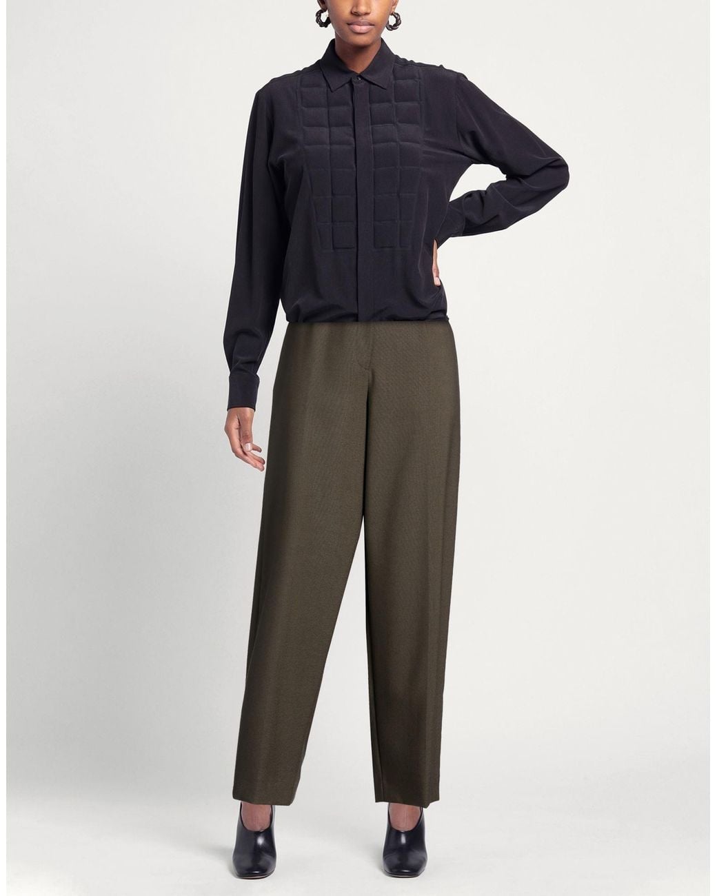 Totême Purple Pants Virgin Wool, Polyamide