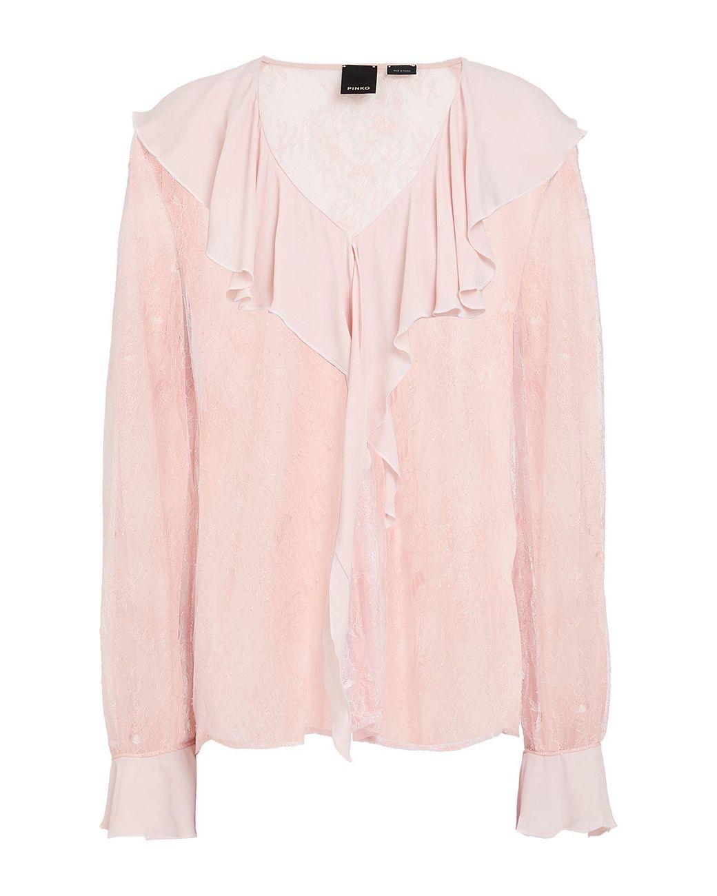 Pinko Pink Top Polyamide, Acetate, Silk