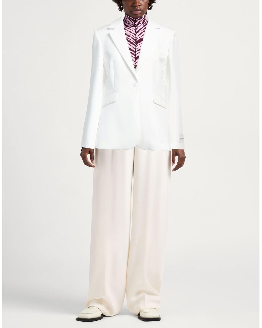 hinnominate White Blazer Polyester, Elastane