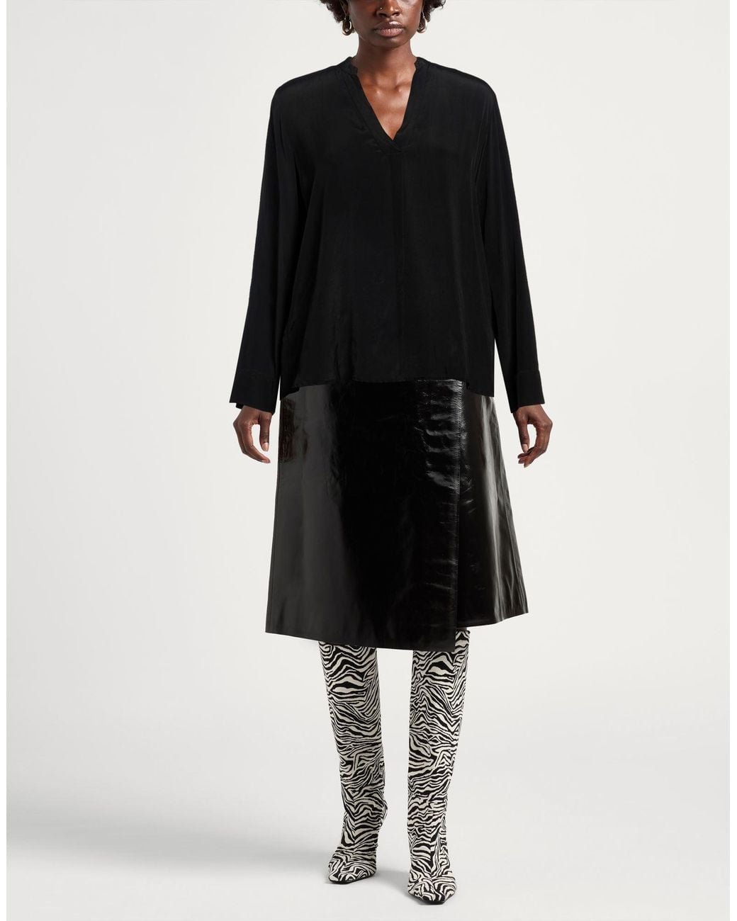 Manila Grace Black Top Viscose, Silk