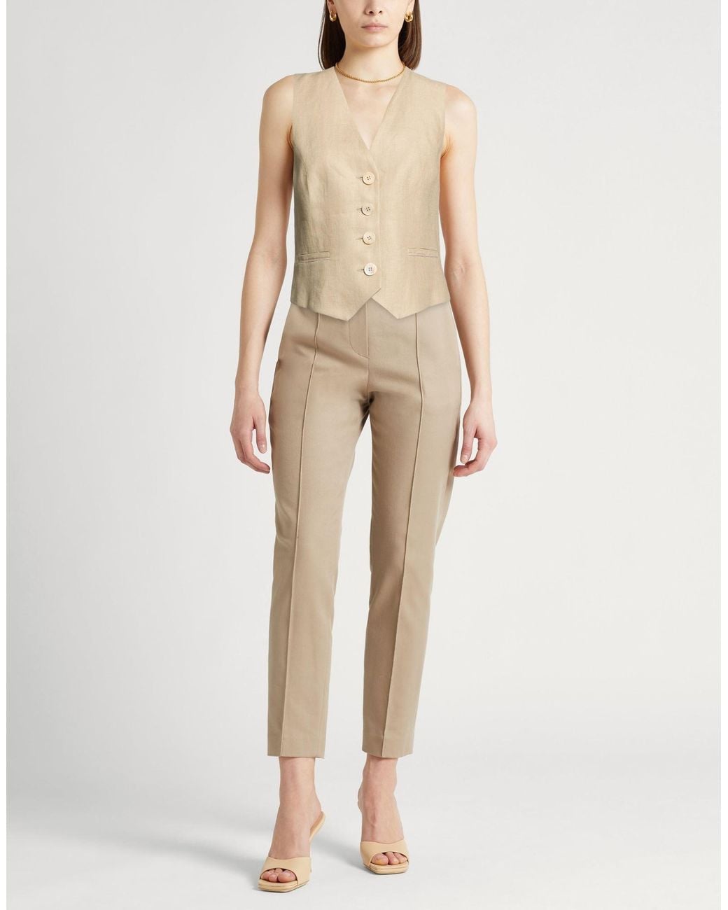 Peserico Natural Tailored Vest Linen