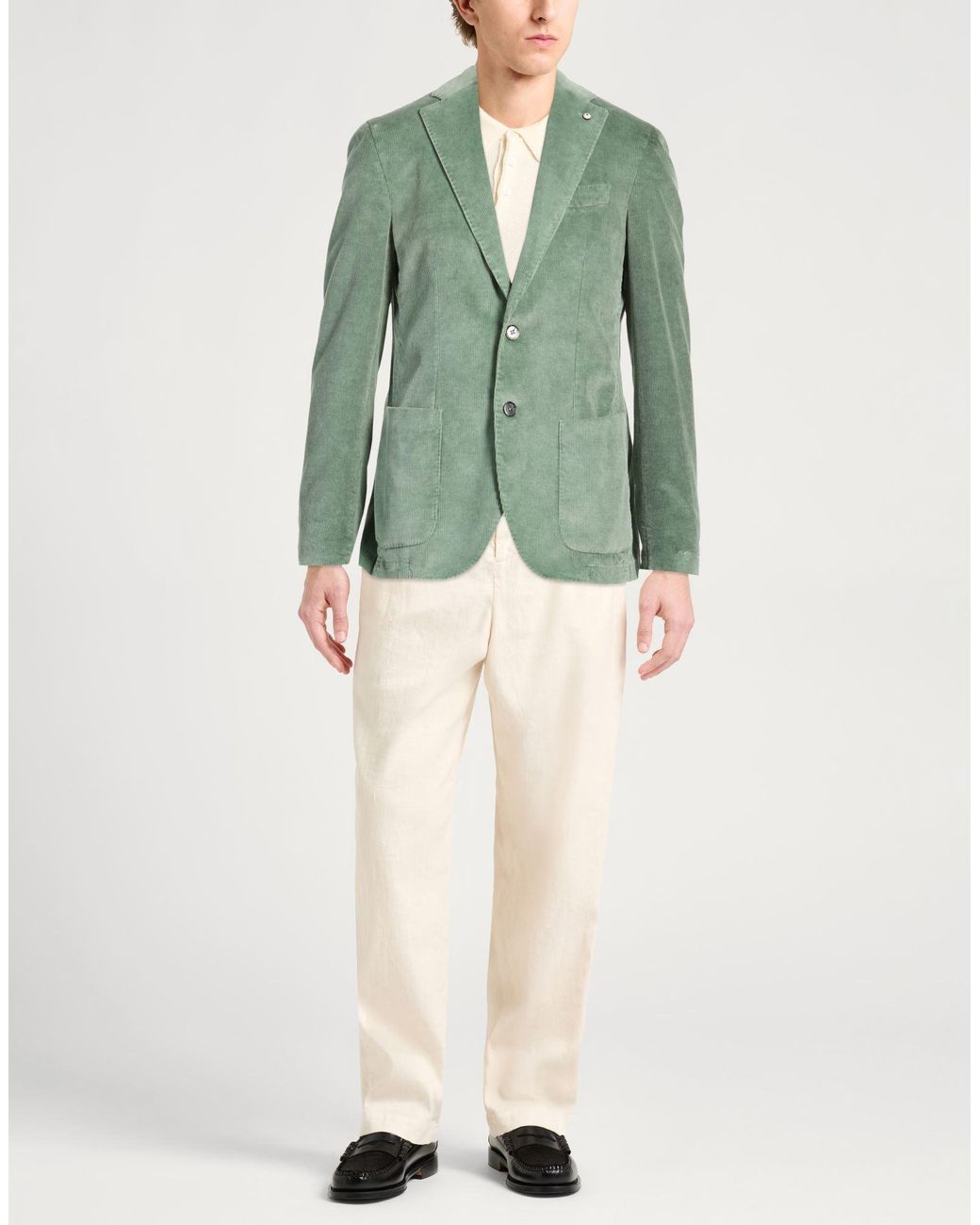 L.b.m. 1911 Green Blazer Cotton, Modal, Elastane for men