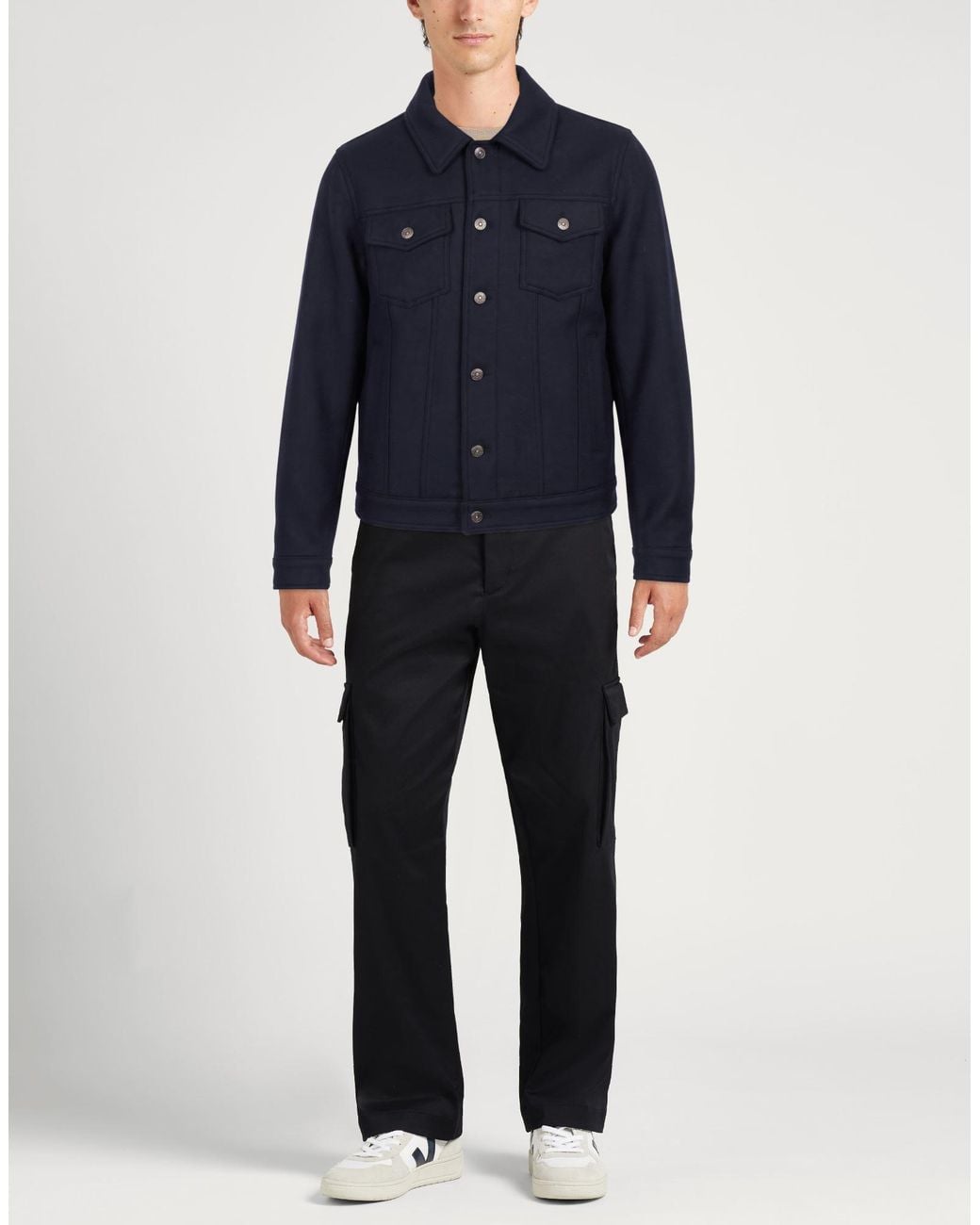 L.b.m. 1911 Blue Midnight Jacket Virgin Wool, Polyamide for men