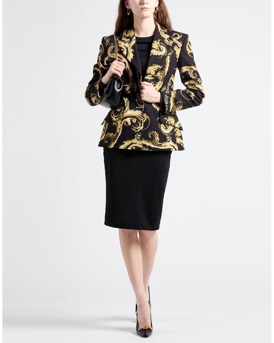 Versace Jeans Couture Black Blazer Polyester, Elastane