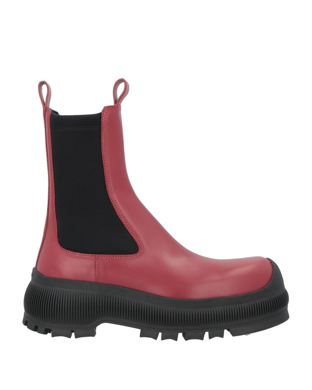 Jil Sander Red Ankle Boots