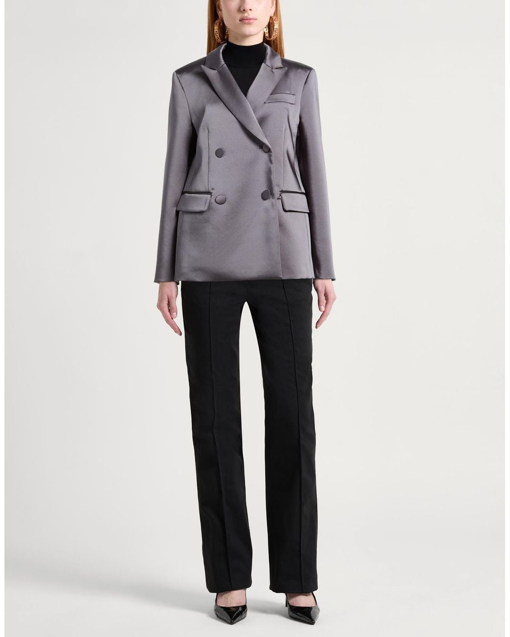 Maliparmi Gray Blazer Polyester, Elastane