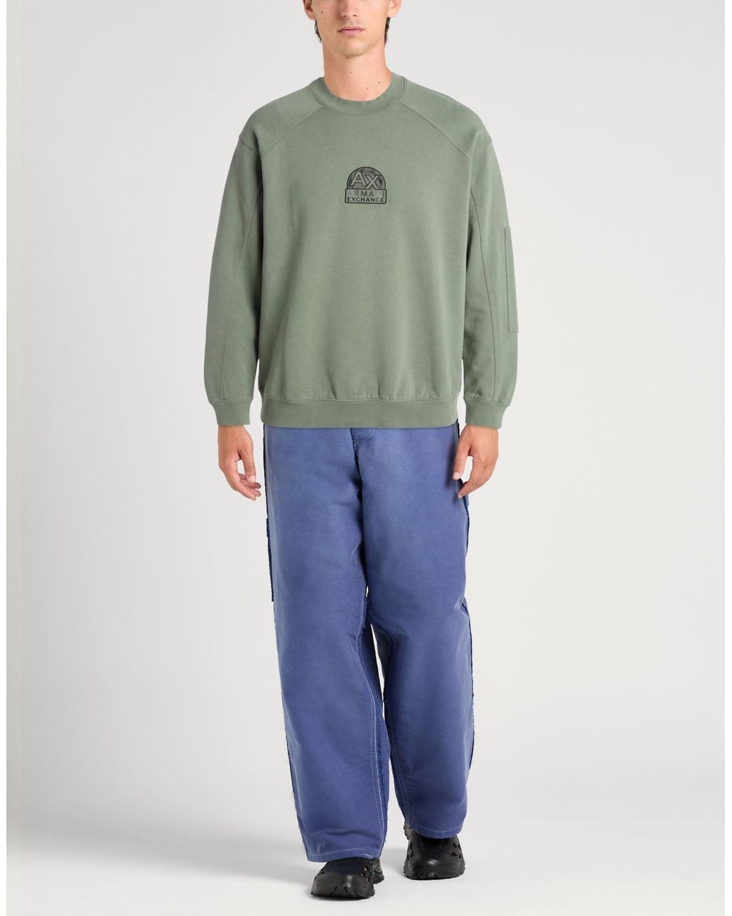 ARMANI EXCHANGE Green Sweatshirt Cotton, Polyester, Elastane for men