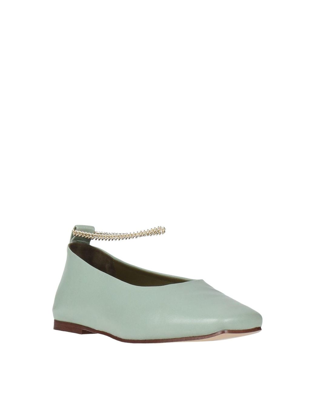 MARIA LUCA Green Ballet Flats Leather