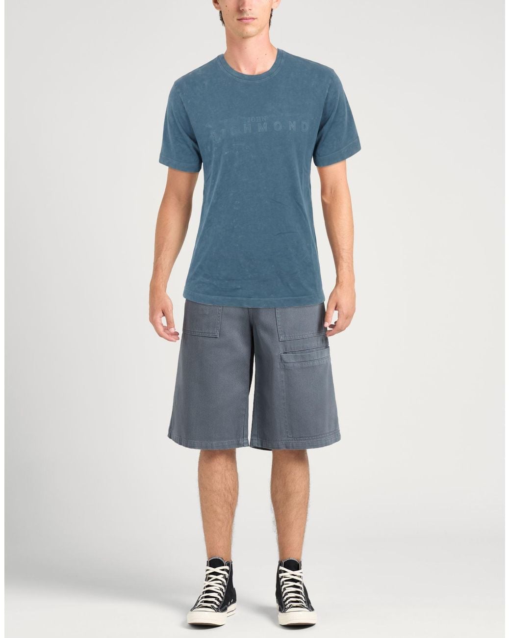 John Richmond Blue T-Shirt Cotton for men