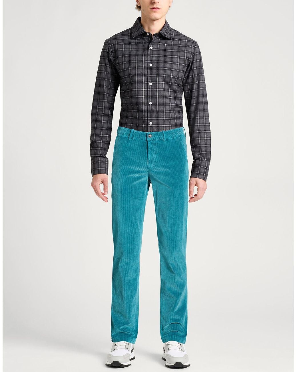 Moorer Blue Military Pants Cotton, Cashmere, Elastane for men
