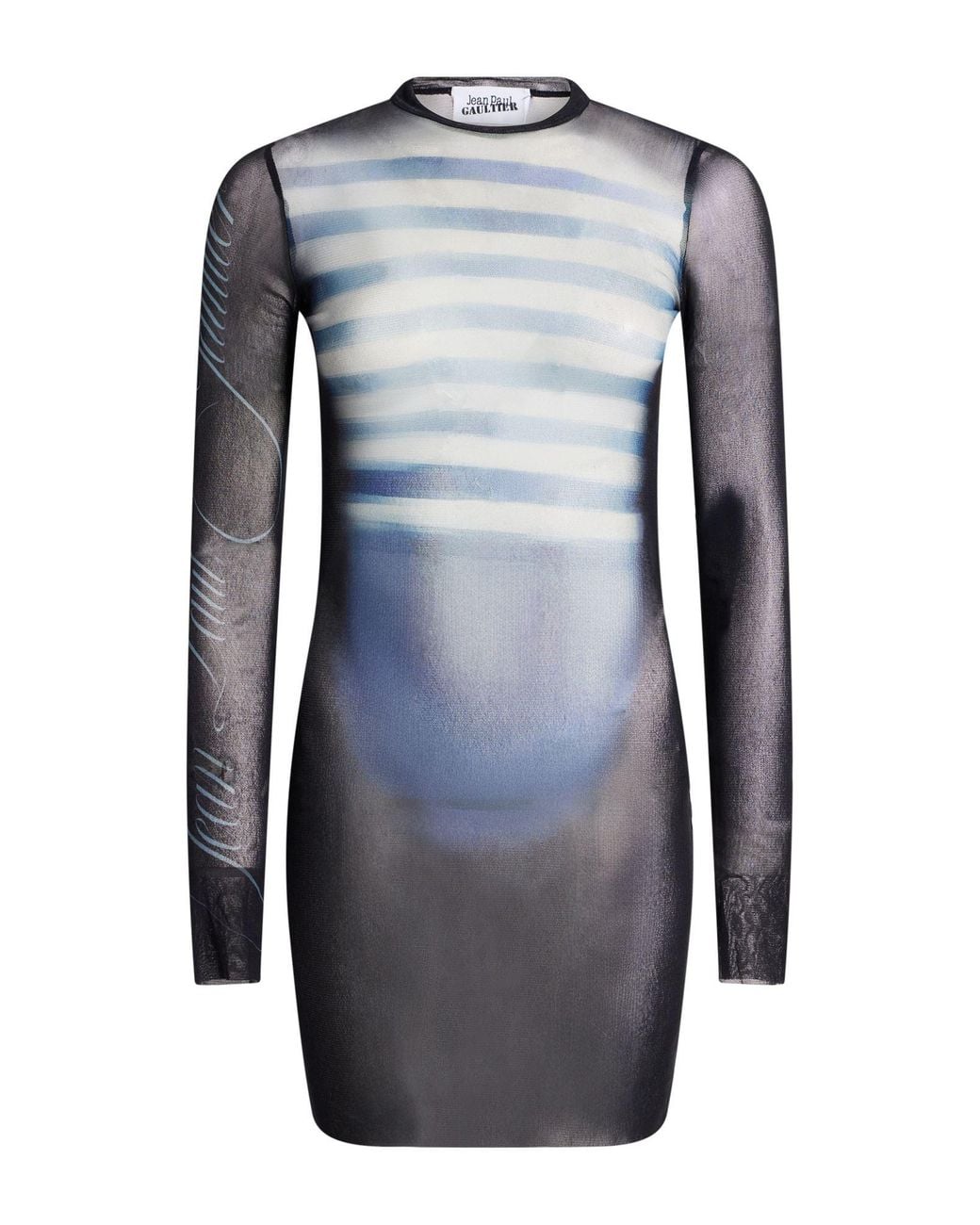 Jean Paul Gaultier Blue Mini Dress Polyamide