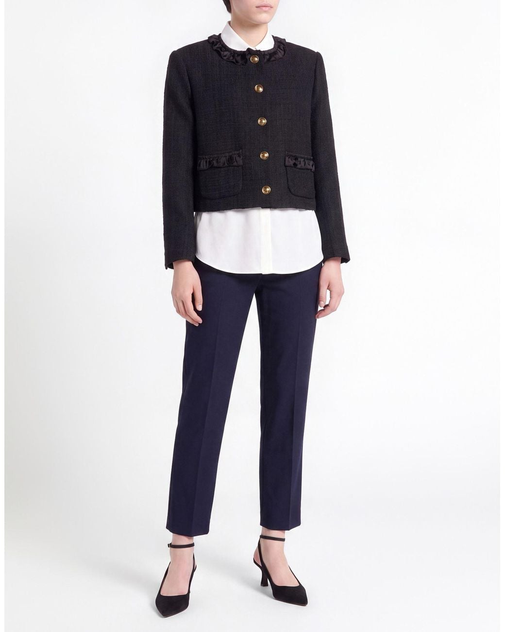 Sandro Black Jacket Polyester