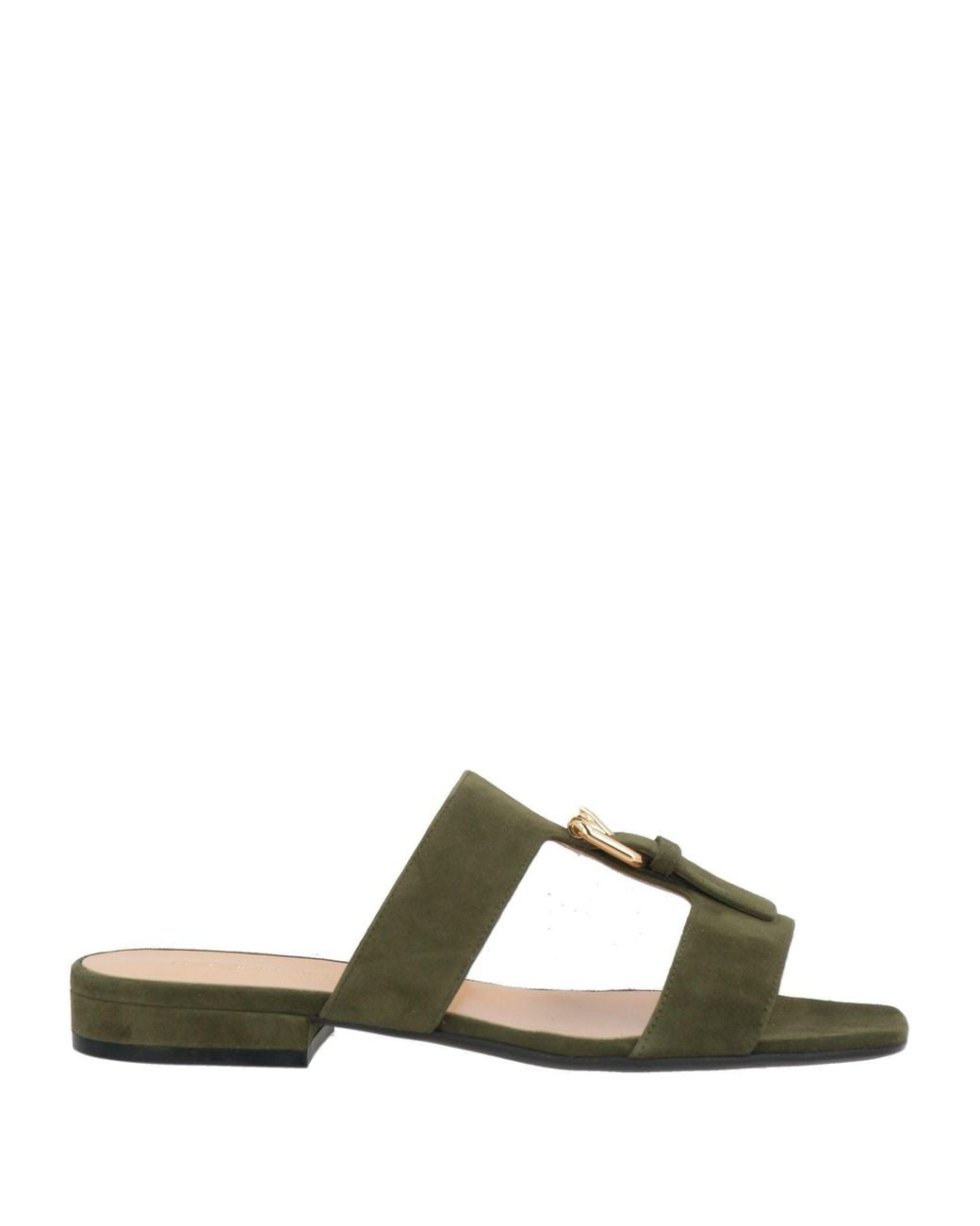 Sergio Rossi Green Military Sandals Leather