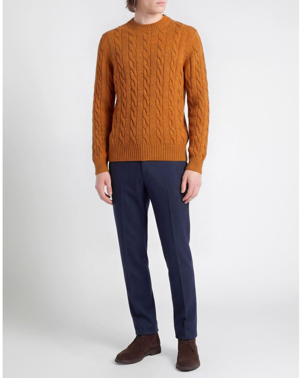 Gran Sasso Orange Rust Sweater Virgin Wool for men