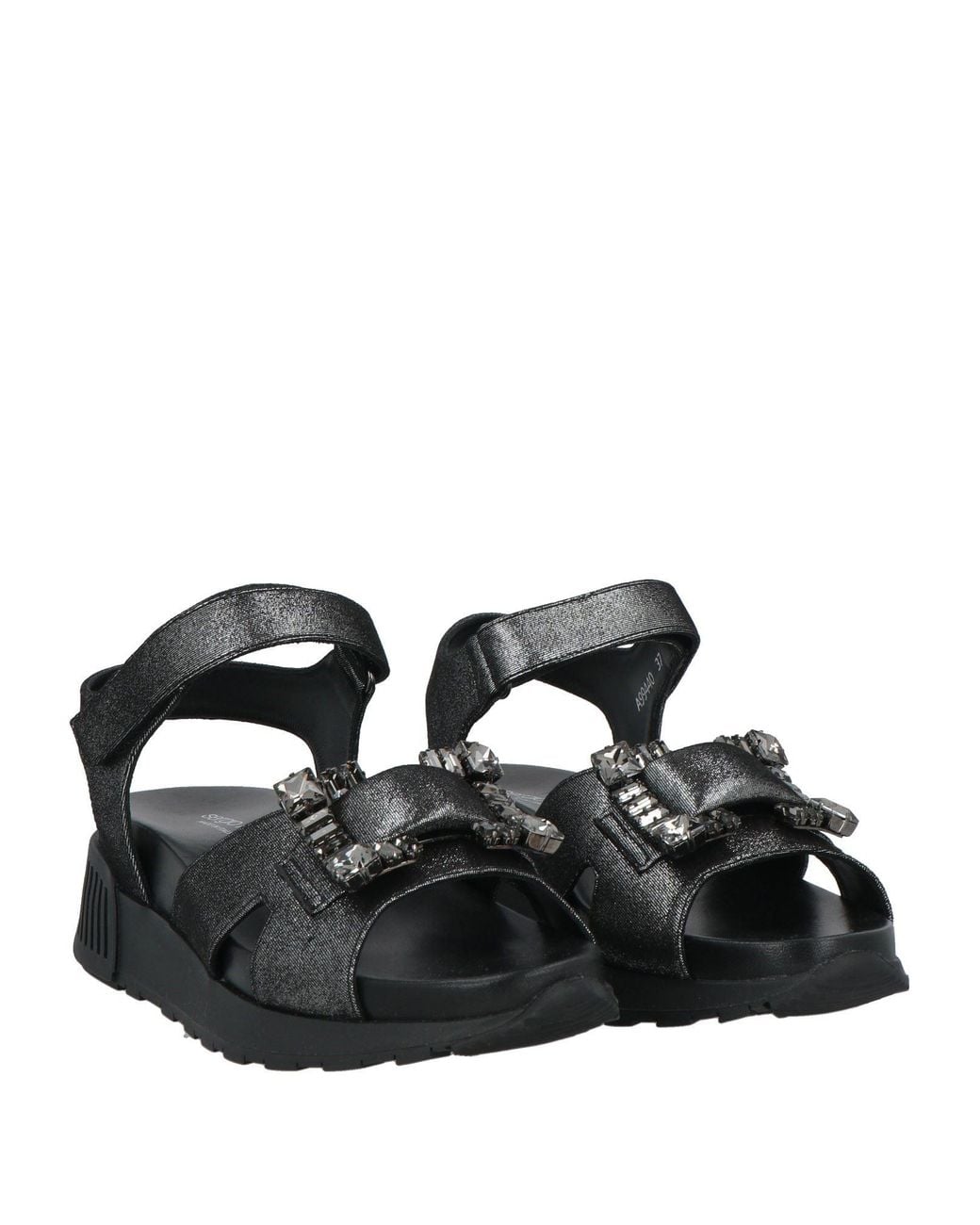 Sergio Rossi Black Sandals Textile Fibers