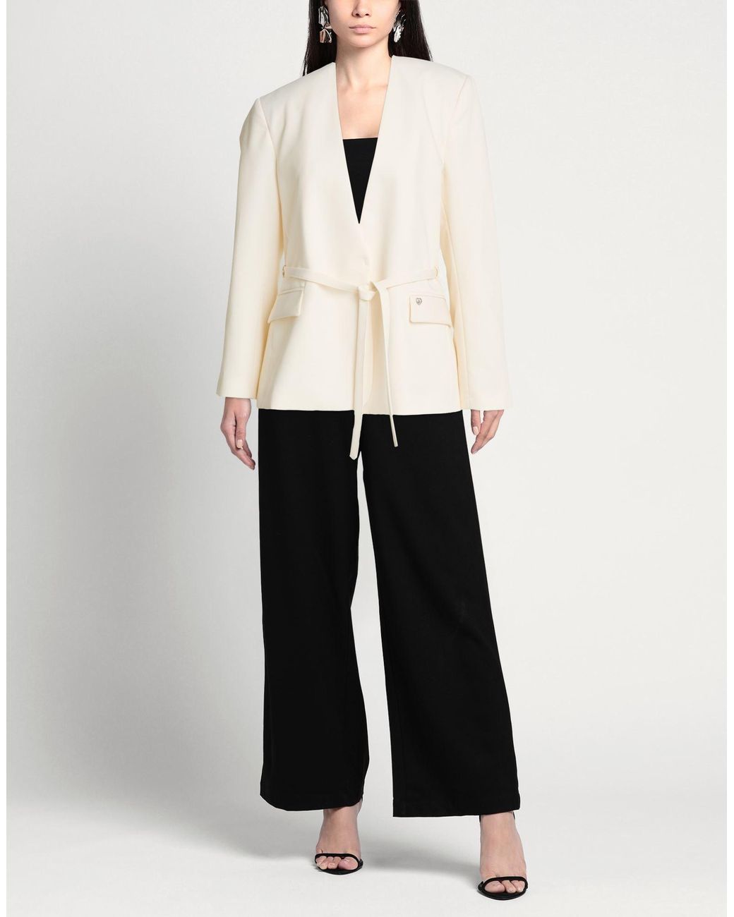 Please White Ivory Blazer Polyester, Viscose, Elastane