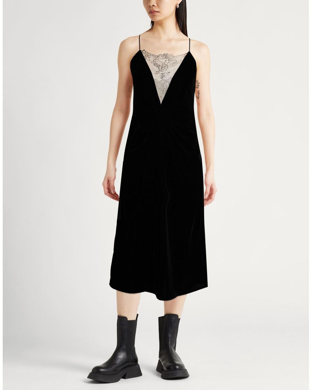 ViCOLO Black Midi Dress Polyester