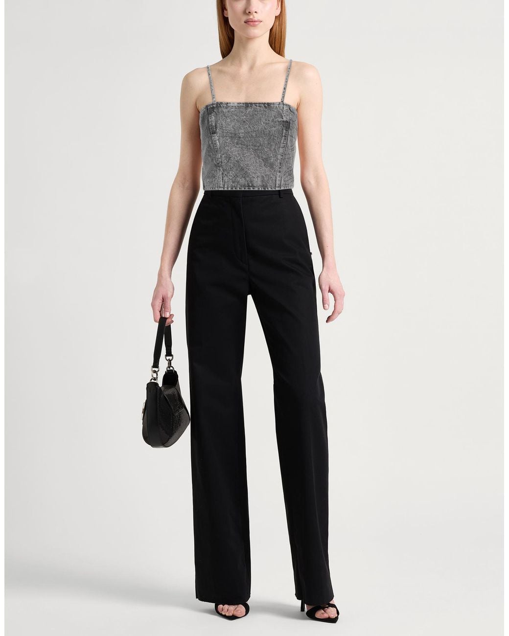 ROTATE BIRGER CHRISTENSEN Gray Top Cotton