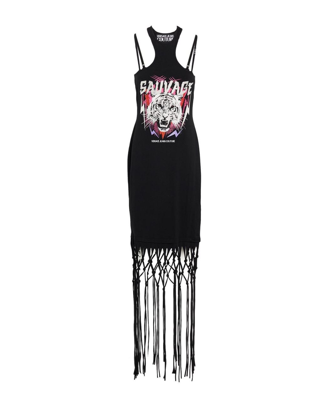 Versace Jeans Couture White Maxi Dress Cotton, Elastane