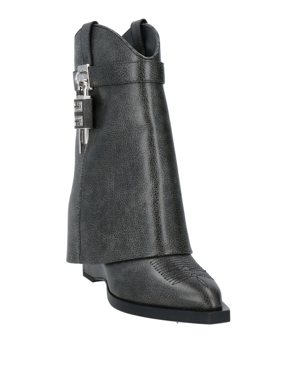 Givenchy Black Charcoal Ankle Boots Leather