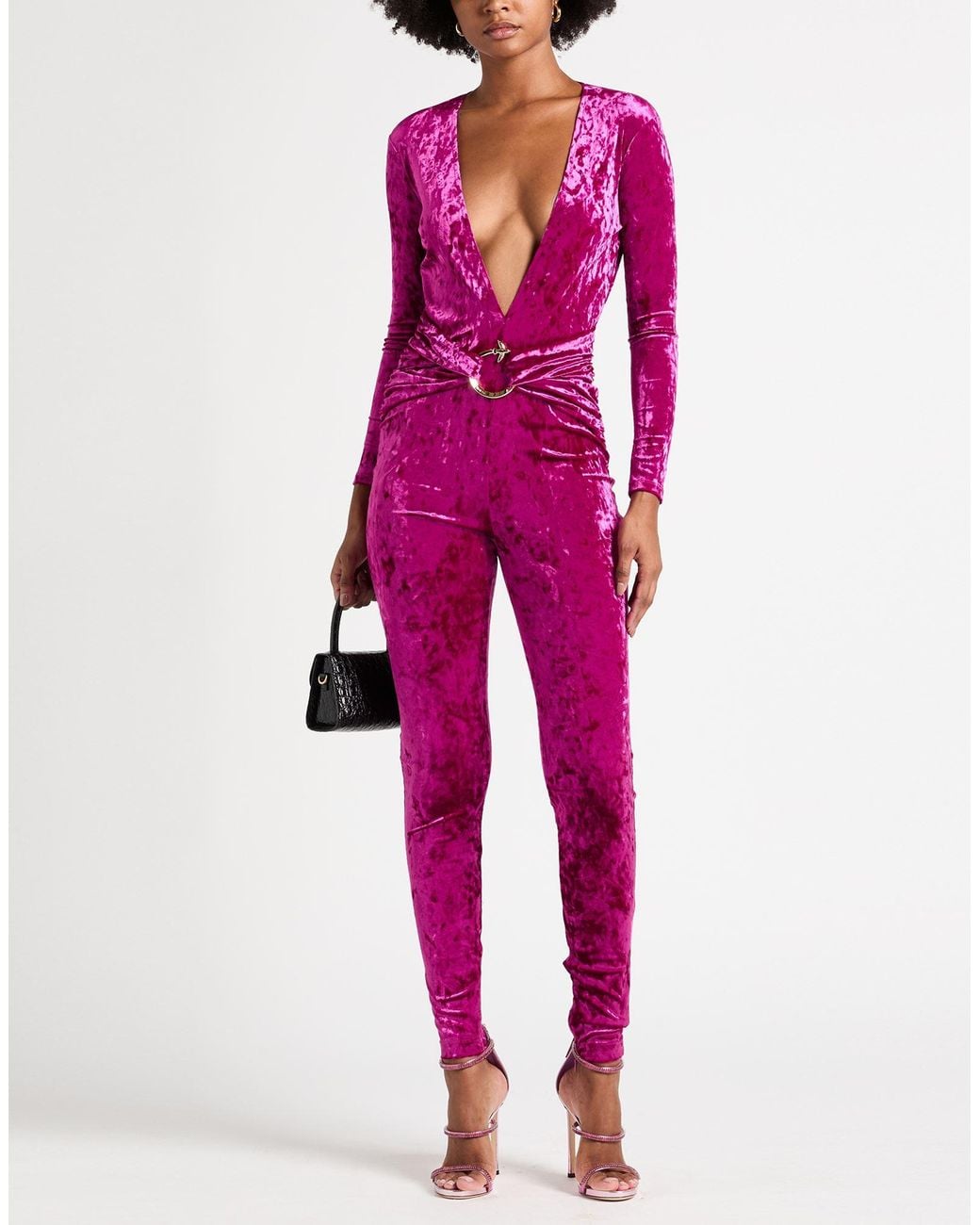 Pinko Pink Jumpsuit Polyester, Elastane