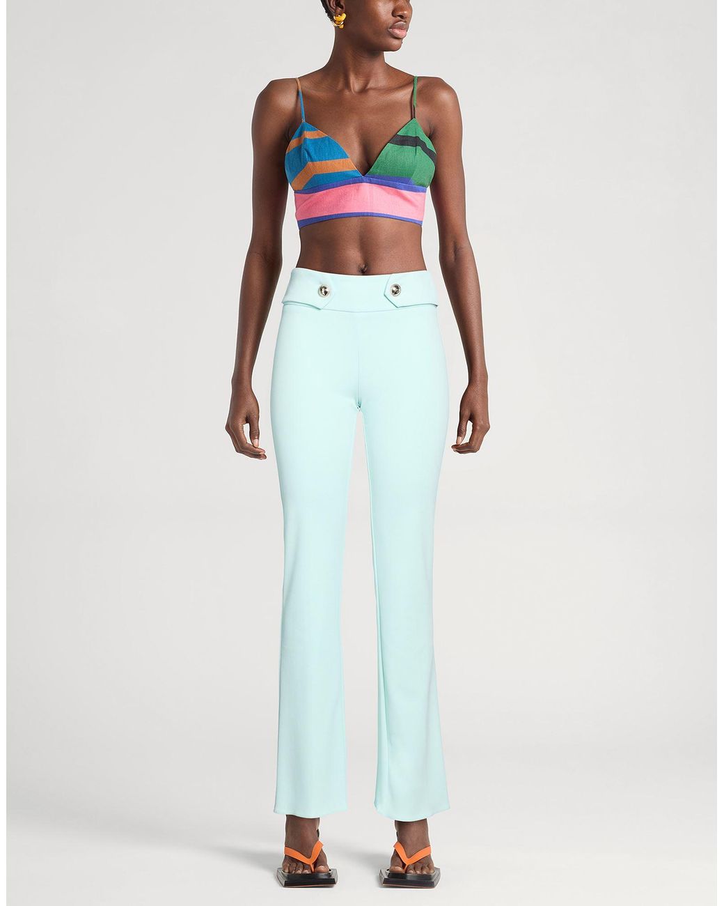 Rinascimento Blue Pants Polyester, Elastane