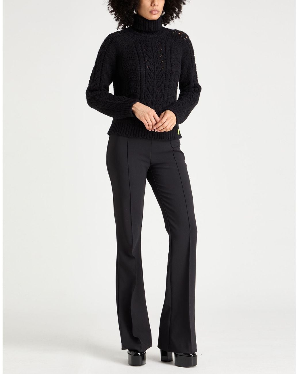 Elisabetta Franchi Black Turtleneck Acrylic, Alpaca Wool, Polyamide, Polyester