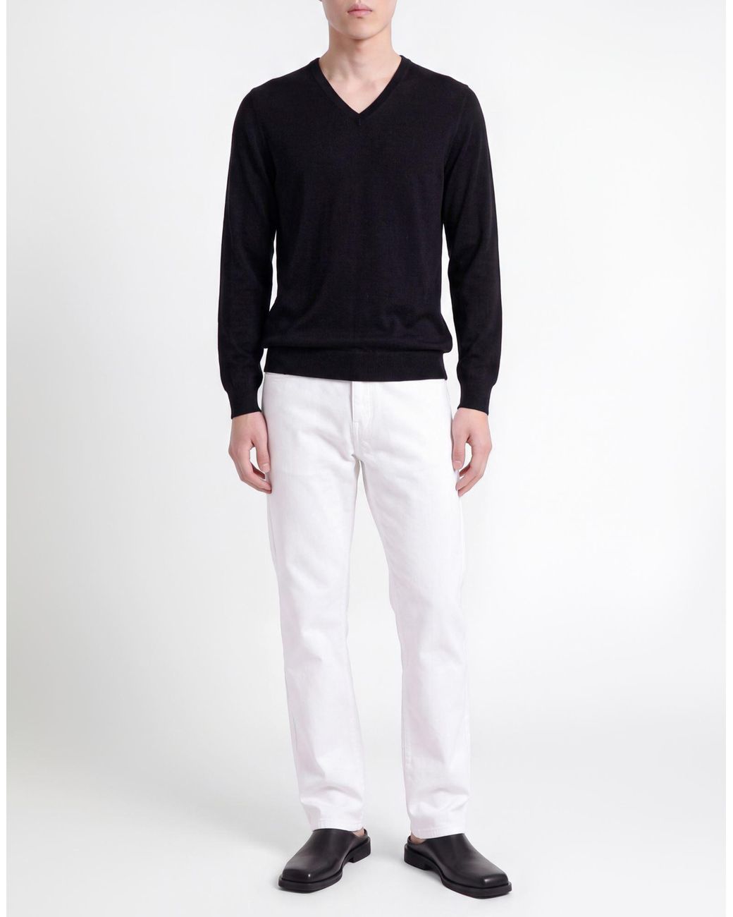 Fedeli Black Sweater Virgin Wool for men