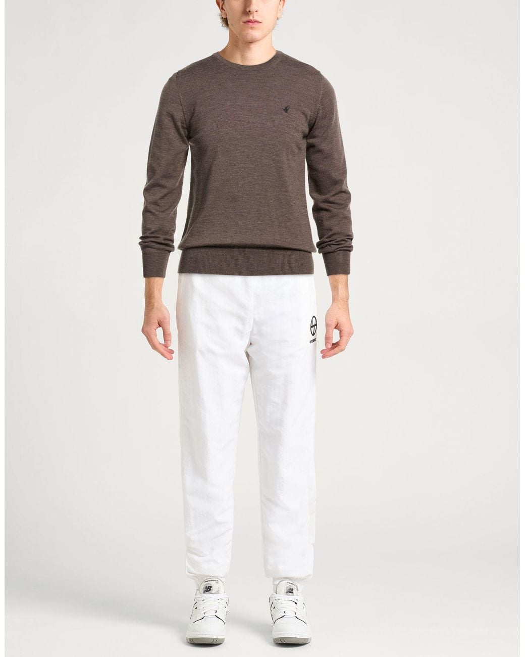 Brooksfield Brown Khaki Sweater Virgin Wool for men