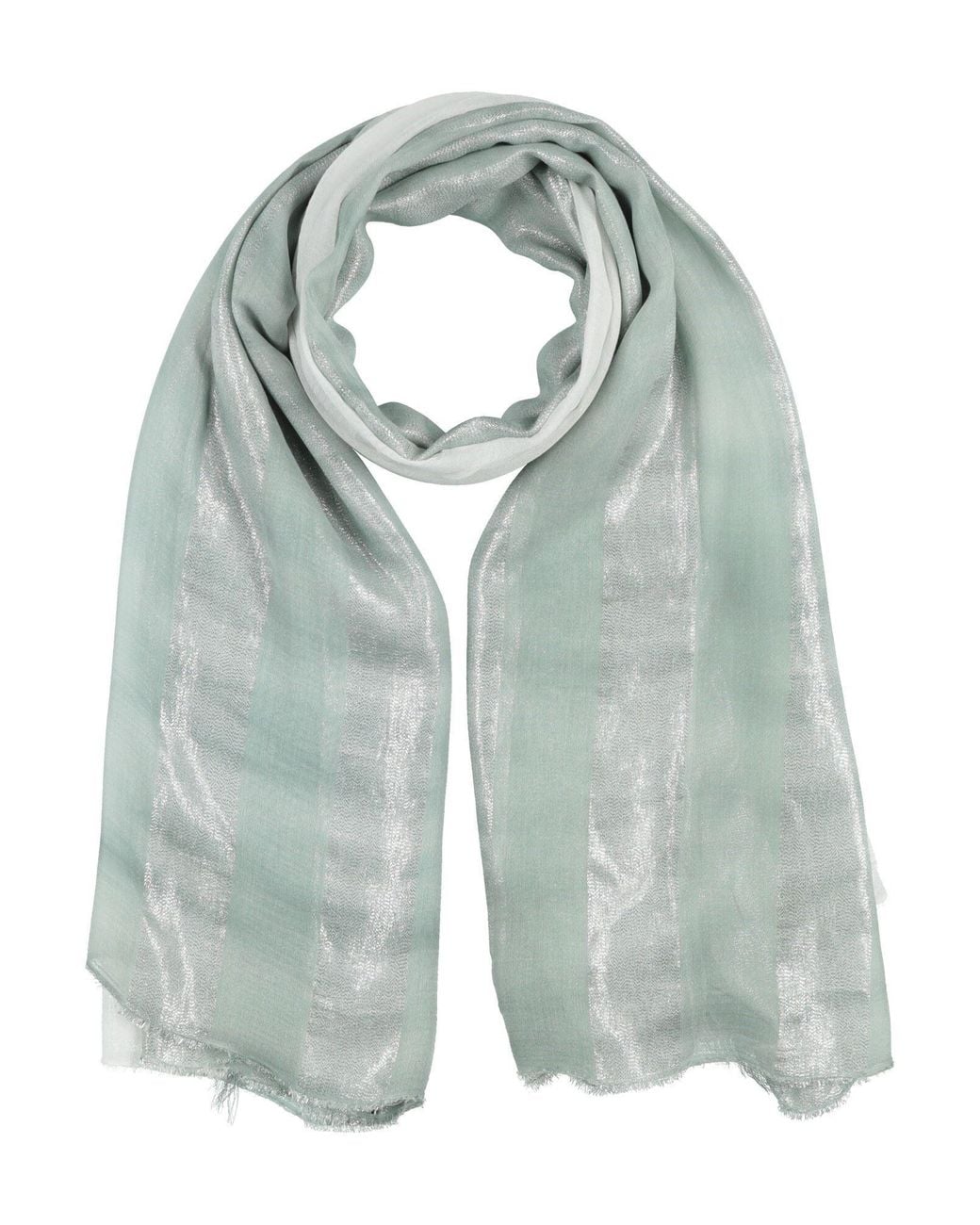 Peserico Green Scarf Modacrylic, Viscose, Polyester
