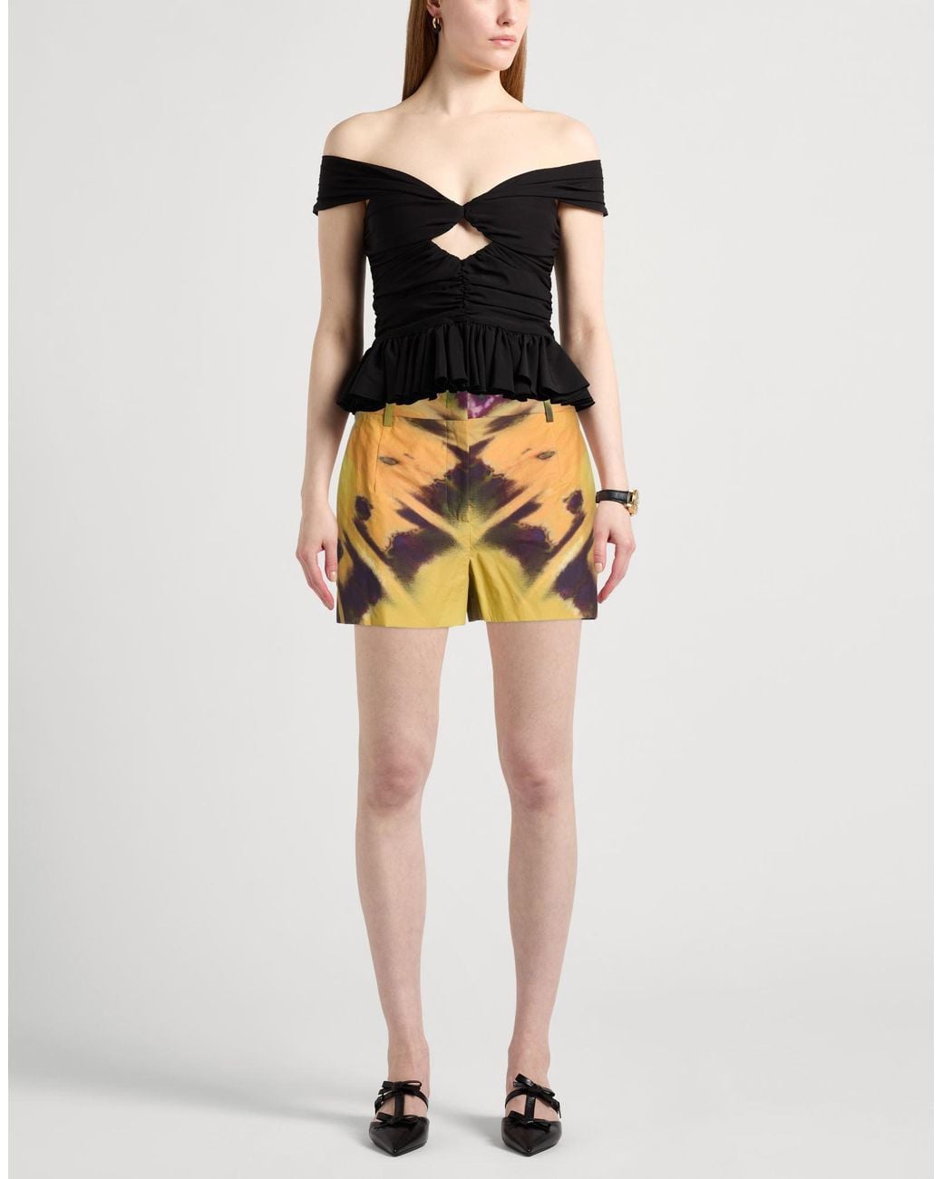 Alberta Ferretti Metallic Shorts & Bermuda Shorts Cotton