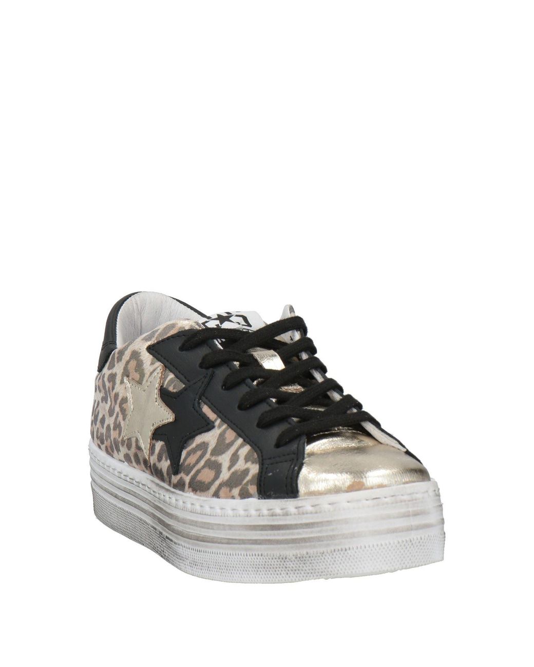 2 Star Natural Sneakers Leather, Synthetic Material