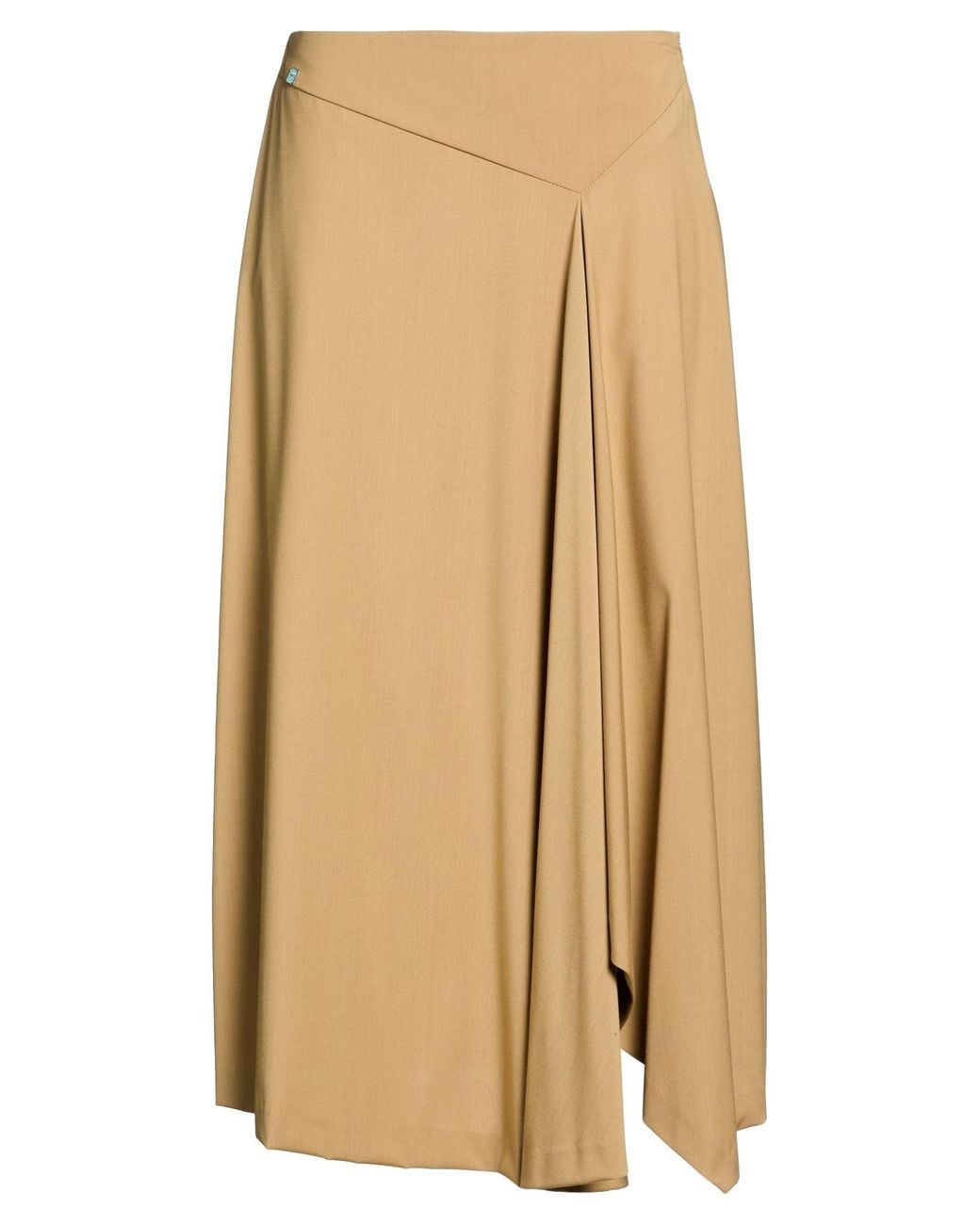 Manila Grace Natural Midi Skirt Polyester, Viscose, Wool, Elastane